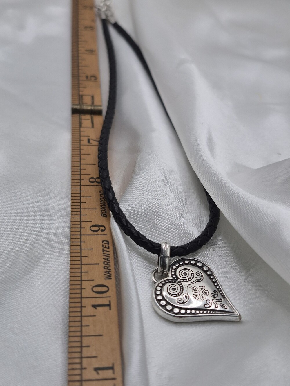Brighton Ophelia Heart 20" Necklace Leather Chain Has B Signature Tag Minimalist